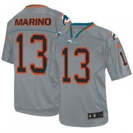 Dolphins #13 Dan Marino Lights Out Grey Men's Stitched NFL Elite Jersey