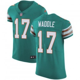 Dolphins #17 Jaylen Waddle Aqua Green Alternate Men's Stitched NFL Vapor Untouchable Elite Jersey