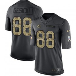 Dolphins #88 Mike Gesicki Black Men's Stitched NFL Limited 2016 Salute To Service Jersey
