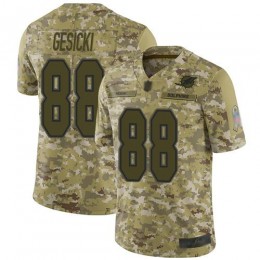 Dolphins #88 Mike Gesicki Camo Men's Stitched NFL Limited 2018 Salute To Service Jersey