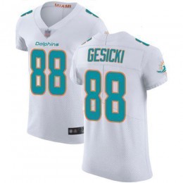 Dolphins #88 Mike Gesicki White Men's Stitched NFL Vapor Untouchable Elite Jersey