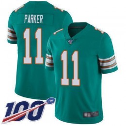 Miami Dolphins #11 DeVante Parker Aqua Green Alternate Men's Stitched NFL 100th Season Vapor Limited Jersey