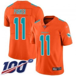 Miami Dolphins #11 DeVante Parker Orange Men's Stitched NFL Limited Inverted Legend 100th Season Jersey