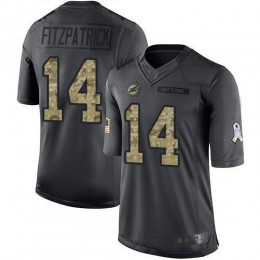 Miami Dolphins #14 Ryan Fitzpatrick Black Men's Stitched NFL Limited 2016 Salute to Service Jersey