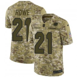 Miami Dolphins #21 Eric Rowe Camo Men's Stitched NFL Limited 2018 Salute To Service Jersey