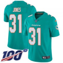 Miami Dolphins #31 Byron Jones Aqua Green Team Color Men's Stitched NFL 100th Season Vapor Untouchable Limited Jersey