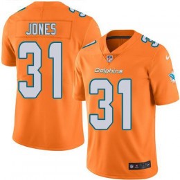 Miami Dolphins #31 Byron Jones Orange Men's Stitched NFL Limited Rush Jersey