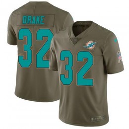 Miami Dolphins #32 Kenyan Drake Olive Men's Stitched NFL Limited 2017 Salute To Service Jersey