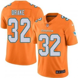 Miami Dolphins #32 Kenyan Drake Orange Men's Stitched NFL Limited Rush Jersey