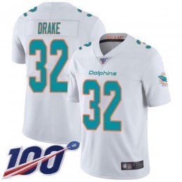 Miami Dolphins #32 Kenyan Drake White Men's Stitched NFL 100th Season Vapor Limited Jersey