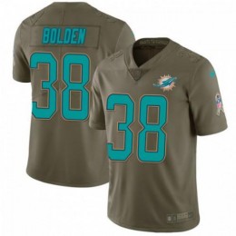Miami Dolphins #38 Brandon Bolden Olive Men's Stitched NFL Limited 2017 Salute To Service Jersey
