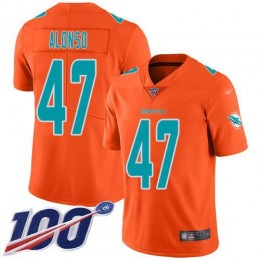 Miami Dolphins #47 Kiko Alonso Orange Men's Stitched NFL Limited Inverted Legend 100th Season Jersey