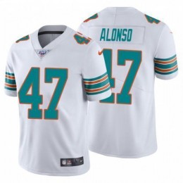 Miami Dolphins #47 Kiko Alonso White Alternate Men's Stitched NFL 100th Season Vapor Untouchable Limited Jersey