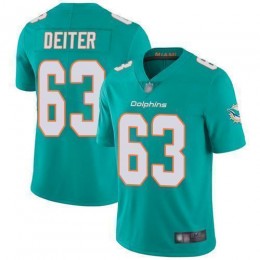Miami Dolphins #63 Michael Deiter Aqua Green Team Color Men's Stitched NFL Vapor Untouchable Limited Jersey
