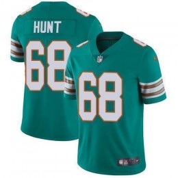 Miami Dolphins #68 Robert Hunt Aqua Green Alternate Men's Stitched NFL Vapor Untouchable Limited Jersey