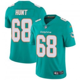 Miami Dolphins #68 Robert Hunt Aqua Green Team Color Men's Stitched NFL Vapor Untouchable Limited Jersey