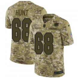 Miami Dolphins #68 Robert Hunt Camo Men's Stitched NFL Limited 2018 Salute To Service Jersey