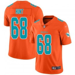 Miami Dolphins #68 Robert Hunt Orange Men's Stitched NFL Limited Inverted Legend Jersey