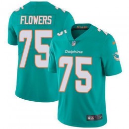 Miami Dolphins #75 Ereck Flowers Aqua Green Team Color Men's Stitched NFL Vapor Untouchable Limited Jersey