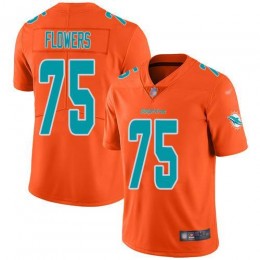 Miami Dolphins #75 Ereck Flowers Orange Men's Stitched NFL Limited Inverted Legend Jersey