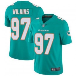 Miami Dolphins #97 Christian Wilkins Aqua Green Team Color Men's Stitched NFL Vapor Untouchable Limited Jersey
