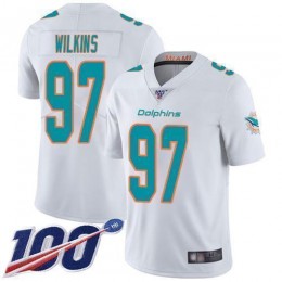 Miami Dolphins #97 Christian Wilkins White Men's Stitched NFL 100th Season Vapor Limited Jersey