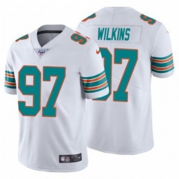 Miami Dolphins #97 Christian Wilkins White Alternate Men's Stitched NFL 100th Season Vapor Untouchable Limited Jersey