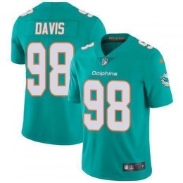 Miami Dolphins #98 Raekwon Davis Aqua Green Team Color Men's Stitched NFL Vapor Untouchable Limited Jersey