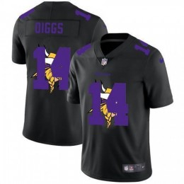 Minnesota Minnesota Vikings #14 Stefon Diggs Men's Team Logo Dual Overlap Limited NFL Jersey Black Men's