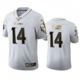 Minnesota Minnesota Vikings #14 Stefon Diggs Men's White Golden Edition Vapor Limited NFL 100 Jersey