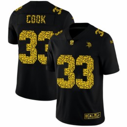 Minnesota Minnesota Vikings #33 Dalvin Cook Men's Leopard Print Fashion Vapor Limited NFL Jersey Black Men's