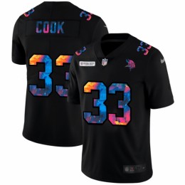 Minnesota Minnesota Vikings #33 Dalvin Cook Men's Multi-Color Black 2020 NFL Crucial Catch Vapor Untouchable Limited Jersey