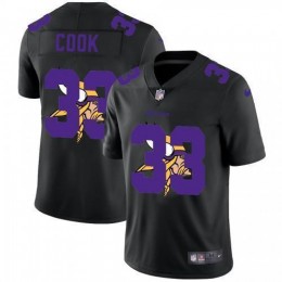 Minnesota Minnesota Vikings #33 Dalvin Cook Men's Team Logo Dual Overlap Limited NFL Jersey Black Men's