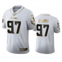 Minnesota Minnesota Vikings #97 Everson Griffen Men's White Golden Edition Vapor Limited NFL 100 Jersey
