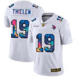 Minnesota Vikings #19 Adam Thielen Men's White Multi-Color 2020 NFL Crucial Catch Limited NFL Jersey