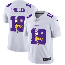 Minnesota Vikings #19 Adam Thielen White Men's Team Logo Dual Overlap Limited NFL Jersey