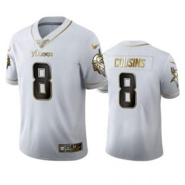 Minnesota Vikings #8 Kirk Cousins Men's White Golden Edition Vapor Limited NFL 100 Jersey