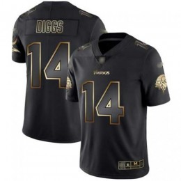 Minnesota Vikings #14 Stefon Diggs Black/Gold Men's Stitched NFL Vapor Untouchable Limited Jersey