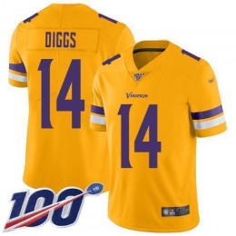 Minnesota Vikings #14 Stefon Diggs Gold Men's Stitched NFL Limited Inverted Legend 100th Season Jersey
