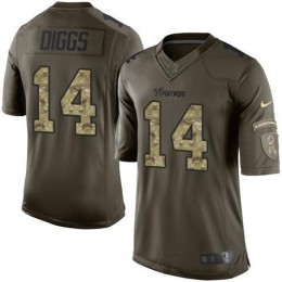 Minnesota Vikings #14 Stefon Diggs Green Men's Stitched NFL Limited 2015 Salute To Service Jersey