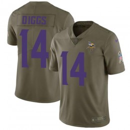Minnesota Vikings #14 Stefon Diggs Olive Men's Stitched NFL Limited 2017 Salute to Service Jersey