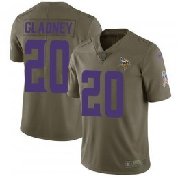 Minnesota Vikings #20 Jeff Gladney Olive Men's Stitched NFL Limited 2017 Salute To Service Jersey