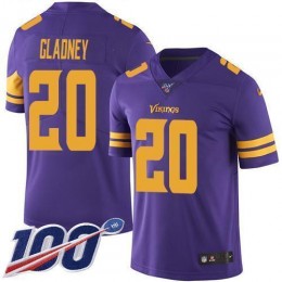 Minnesota Vikings #20 Jeff Gladney Purple Men's Stitched NFL Limited Rush 100th Season Jersey