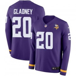 Minnesota Vikings #20 Jeff Gladney Purple Team Color Men's Stitched NFL Limited Therma Long Sleeve Jersey