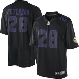 Minnesota Vikings #28 Adrian Peterson Black Men's Stitched NFL Impact Limited Jersey