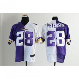 Minnesota Vikings #28 Adrian Peterson Purple/White Men's Stitched NFL Elite Split Jersey