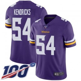 Minnesota Vikings #54 Eric Kendricks Purple Team Color Men's Stitched NFL 100th Season Vapor Limited Jersey