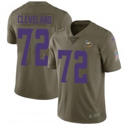 Minnesota Vikings #72 Ezra Cleveland Olive Men's Stitched NFL Limited 2017 Salute To Service Jersey