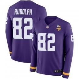 Minnesota Vikings #82 Kyle Rudolph Purple Team Color Men's Stitched NFL Limited Therma Long Sleeve Jersey