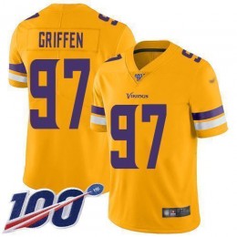 Minnesota Vikings #97 Everson Griffen Gold Men's Stitched NFL Limited Inverted Legend 100th Season Jersey